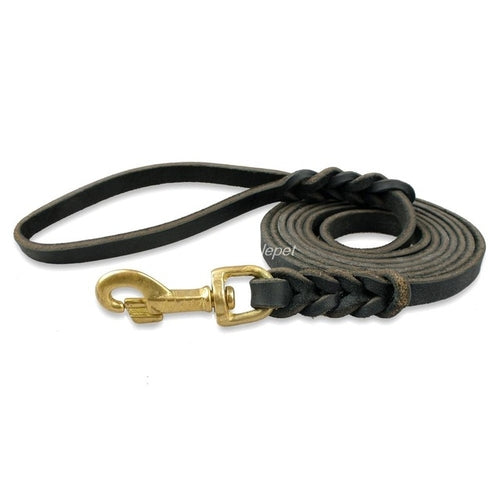 Genuine Leather Dog Leash K9 Dogs Long Leashes